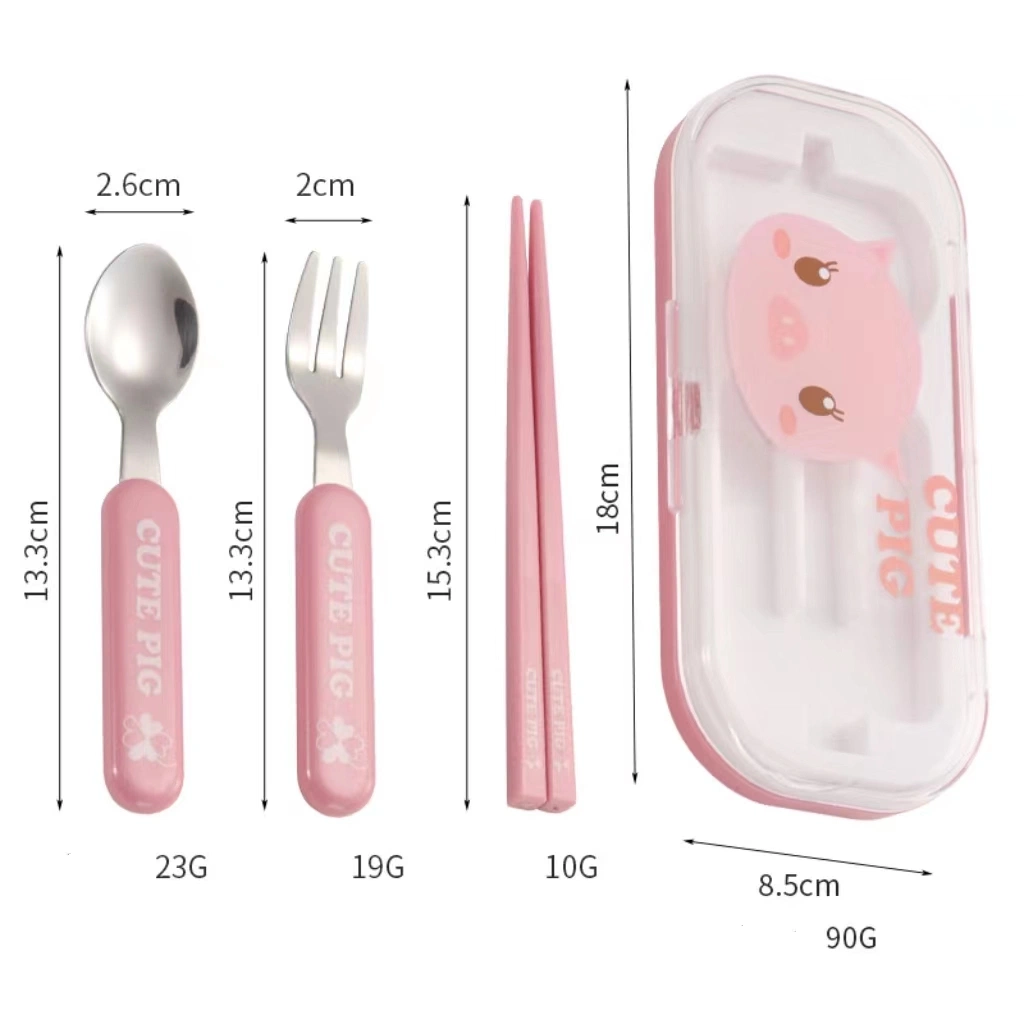 Portable Children Tableware Stainless Steel Cutlery Set for Hotels and Homes