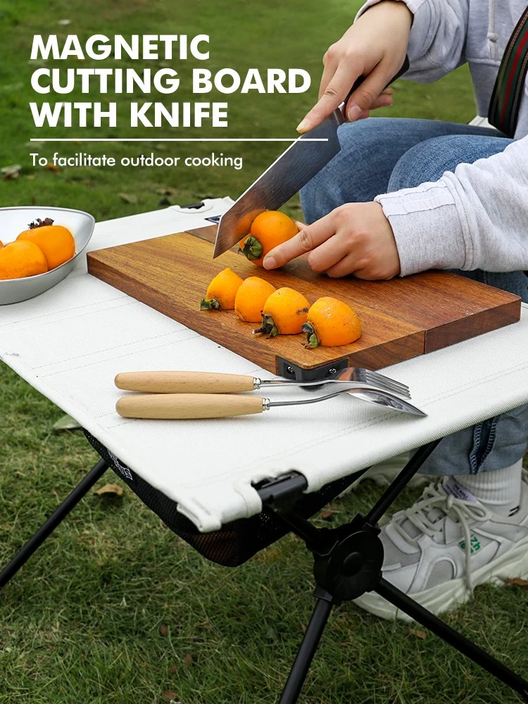 Camping Kitchen Multipurpose Foldable Wooden Chopping Board Sets with Knife