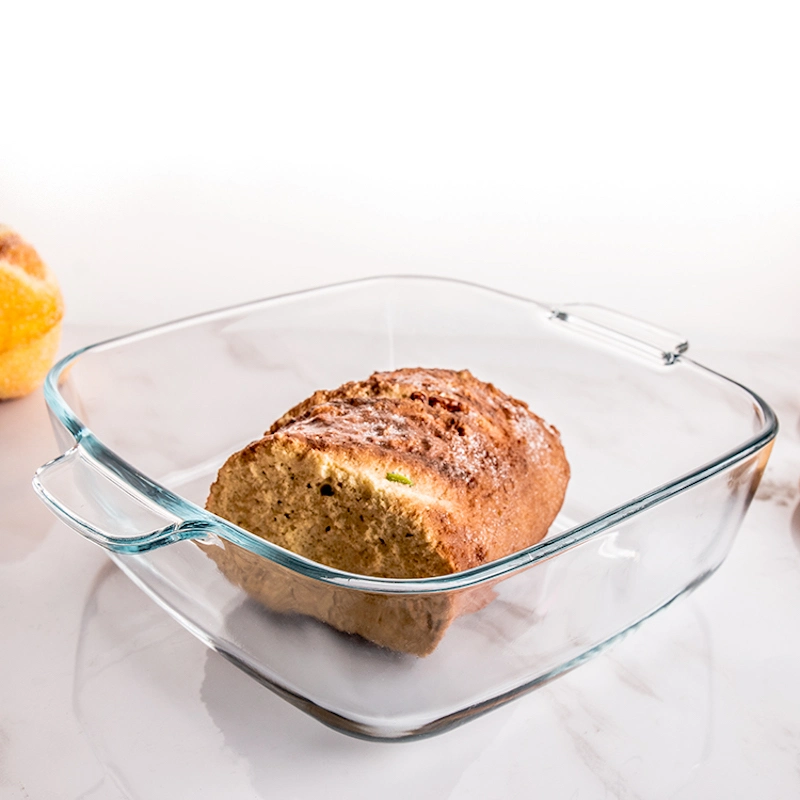 Rectangle Glass Pan Dish Plate with Metal Rack Spoon Lid Bakeware Set