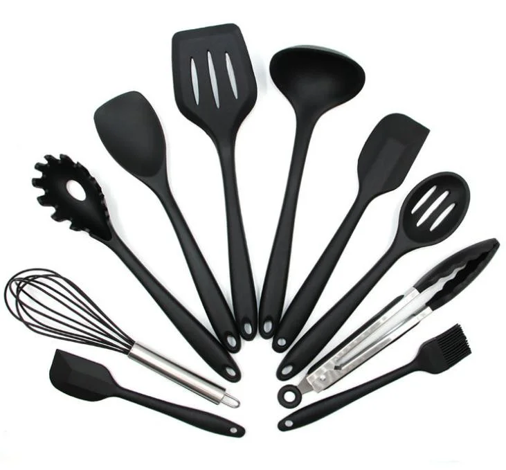 Wholesale 10 Piece Kitchenware Baking Cooking Tools Silicone Cookware Utensils Set