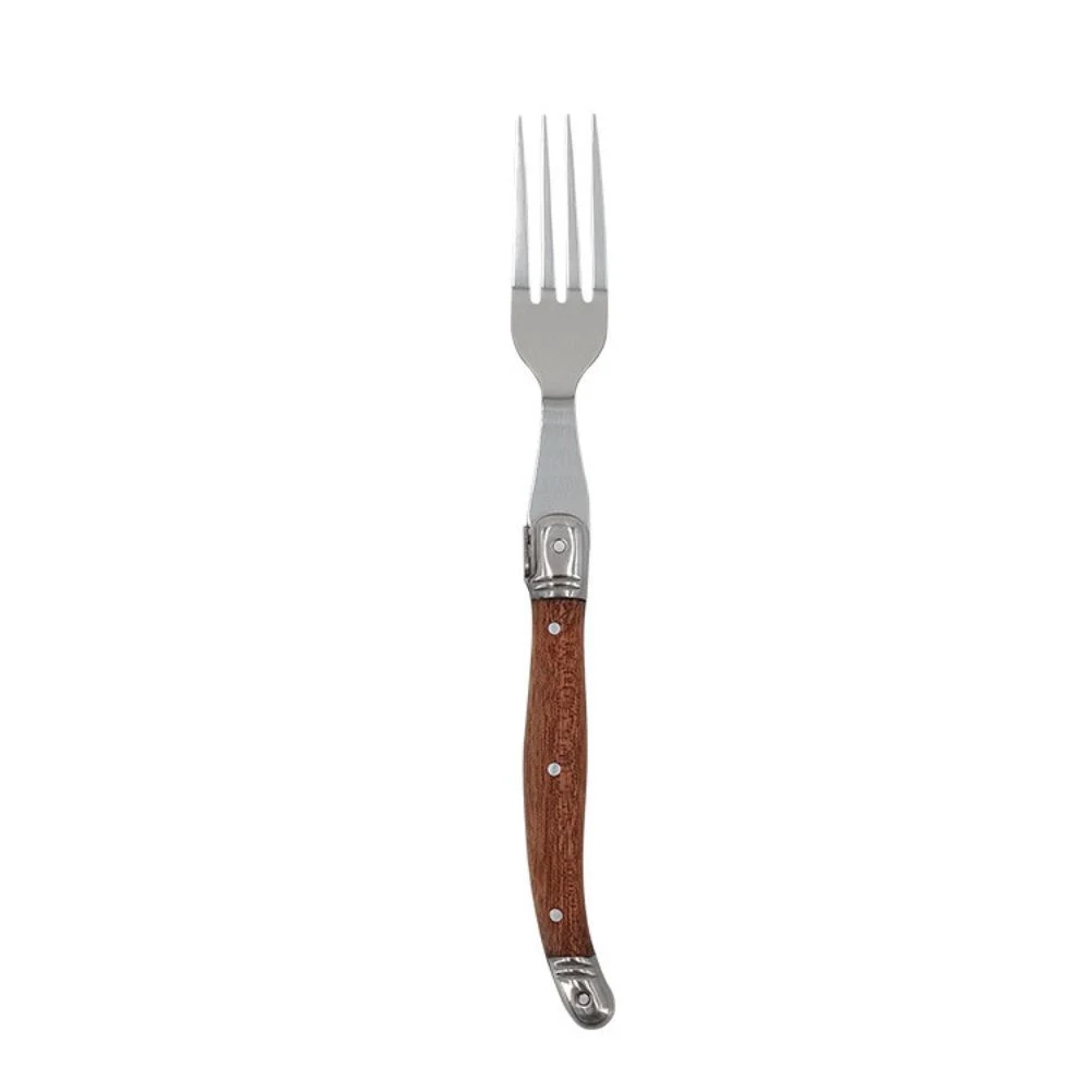 Dinnerware Plastic Wood Grain Handle Food Steak Knife and Fork Set Mi25011