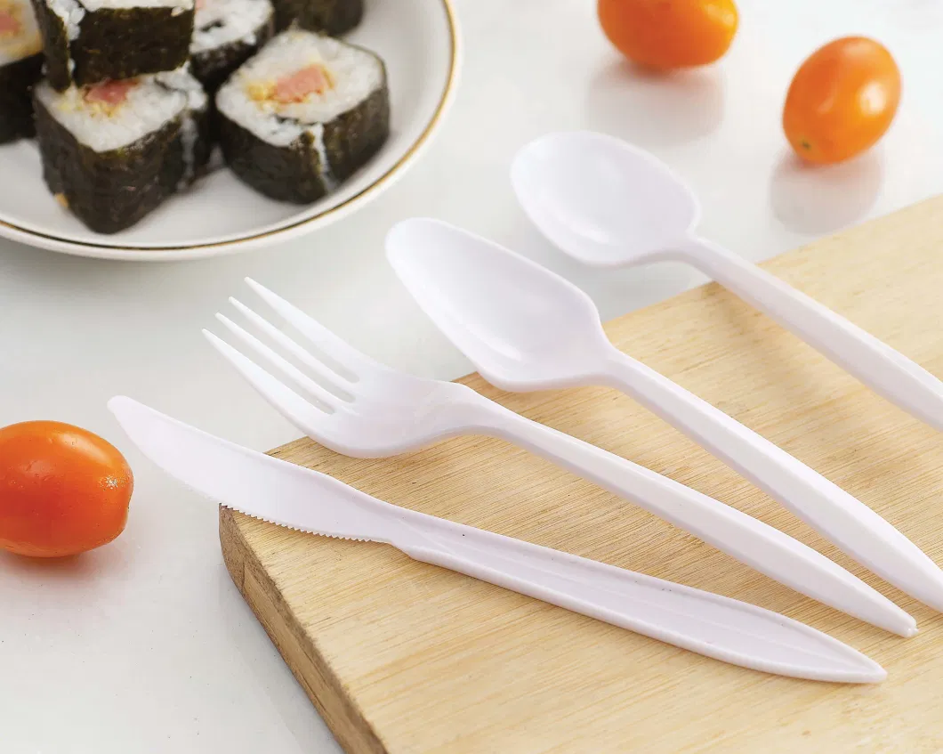 Disposable Plastic Cutlery Manufactures Bulk Pack Tableware PP Plastic Soupspoon