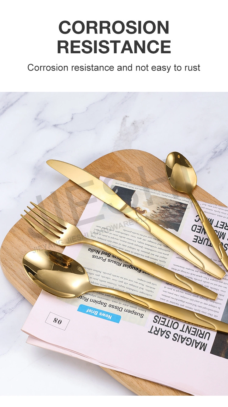 Luxury Tableware Golden Dinnerware Stainless Steel Cutlery Set