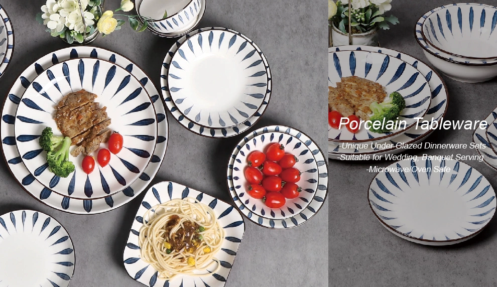 Factory Fancy Tableware Porcelain Dinnerware Bakeware Plate Color Glaze Ceramic Dinner Set