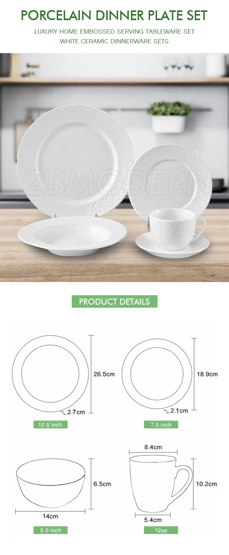 Wholesale Porcelain Dinner Plate Set Party Ceramic Tableware Set &amp; Table Decorations White Ceramic Dinnerware Sets