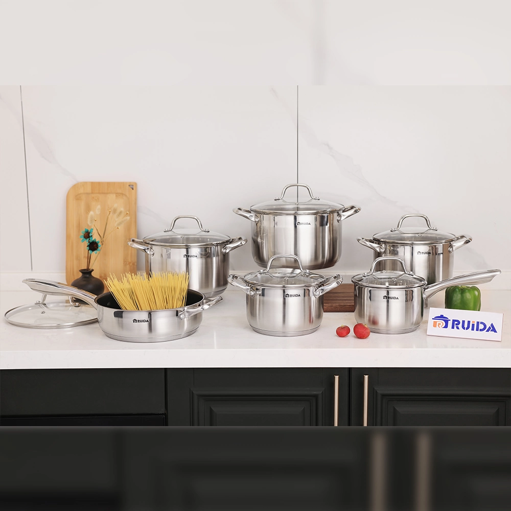 Exclusive 8PCS Stainless Steel Kitchenware with Gold Plated Handle