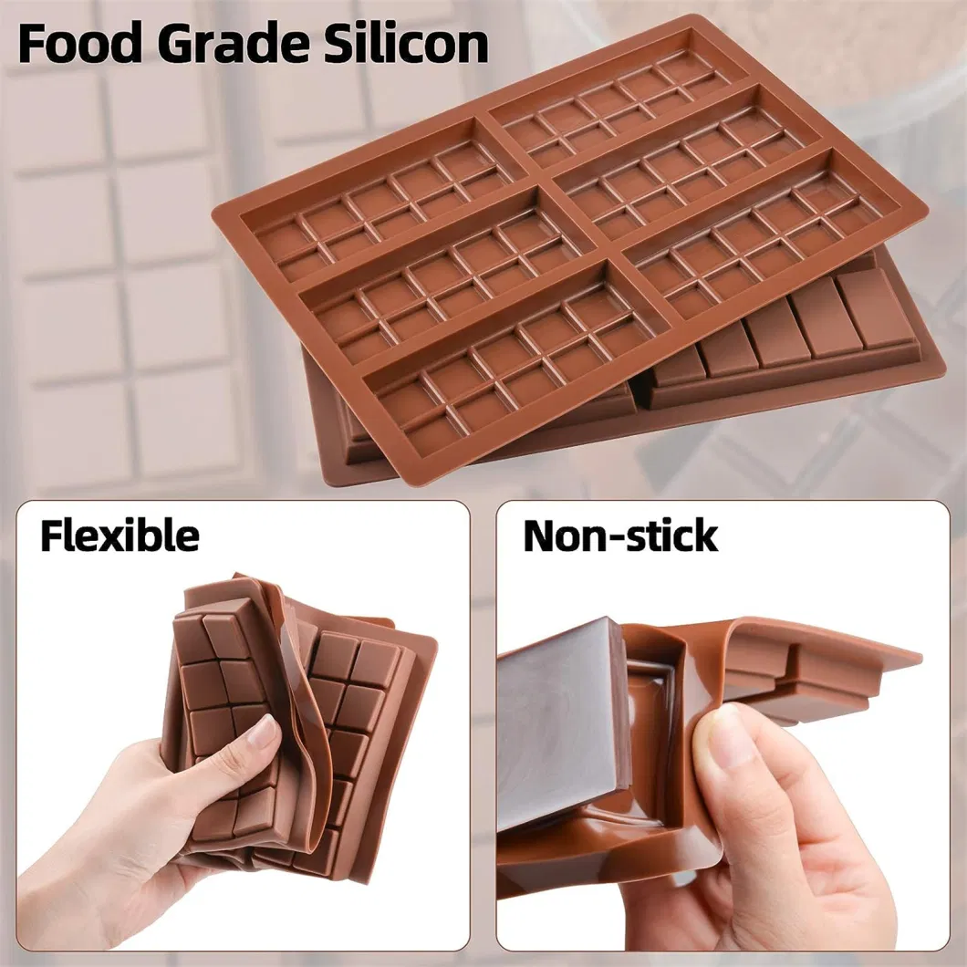 Rectangle Chocolate Bar Sweet Molds Silicone Bakeware Wax Melt Molds