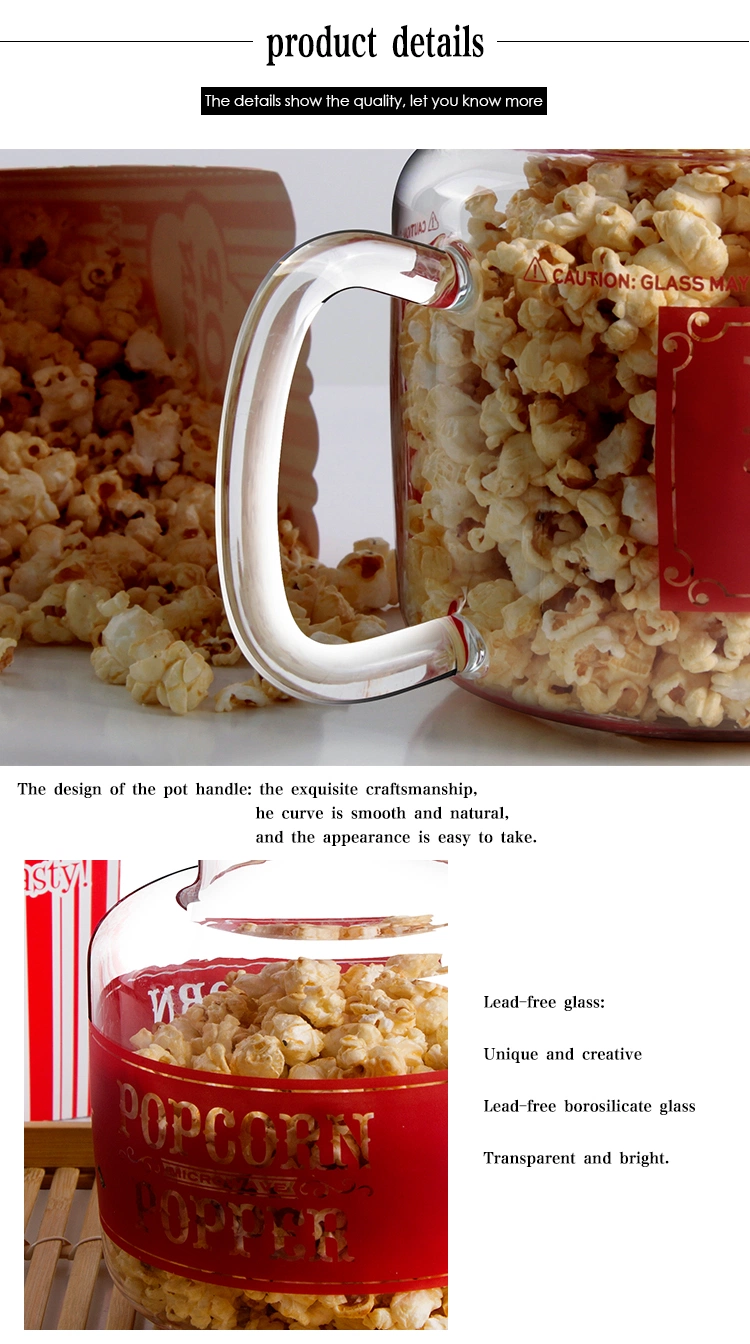 New Design Microwave Micro-Pop Popcorn Popper Glass Bakeware, Popcorn Bakeware