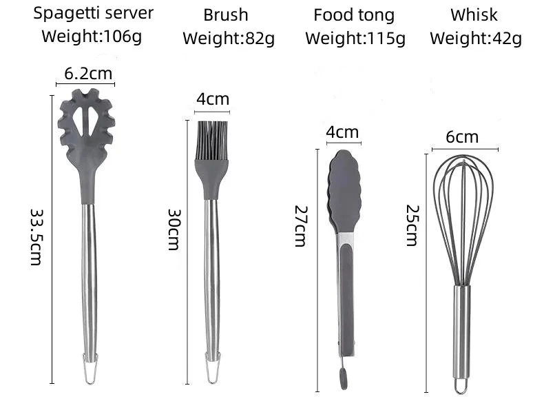 Yangjiang Hot Sale 12 PCS Kitchenware Multi-Function Set Silicone Spatula Brush Kitchen Utensils Tools