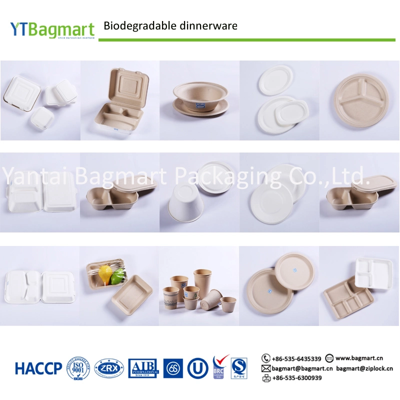 Biodegradable Disposable Tableware 100% Compostable Paper Pul, Biodegradable Dinnerware
