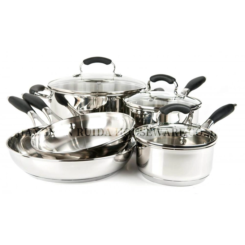 8PCS Stainless Steel Cookware Sets Cooking Pot Cokware Kitchenware Nonstick Cookware Set