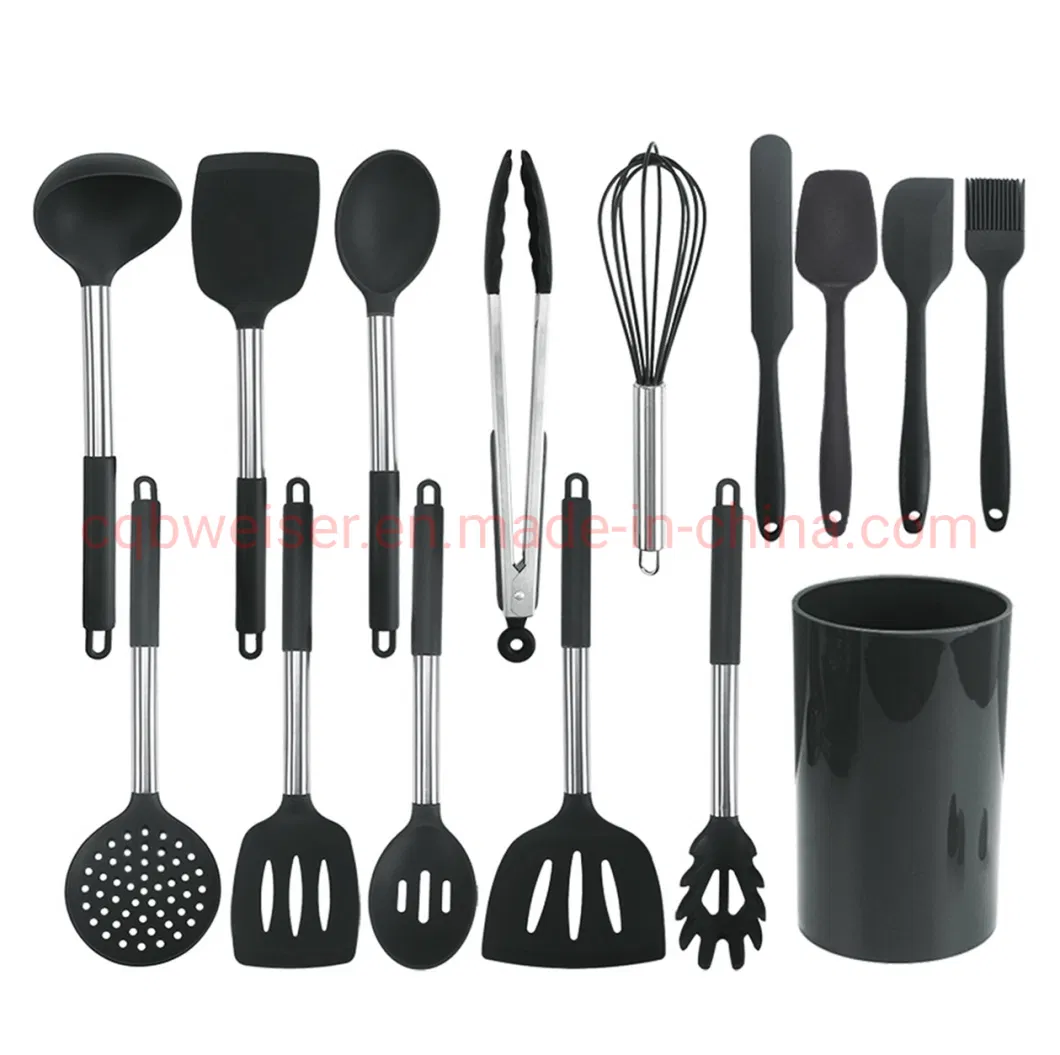 Colored Utensil 15PCS Kitchen Wares Cooking Food Grade Silicone Kits