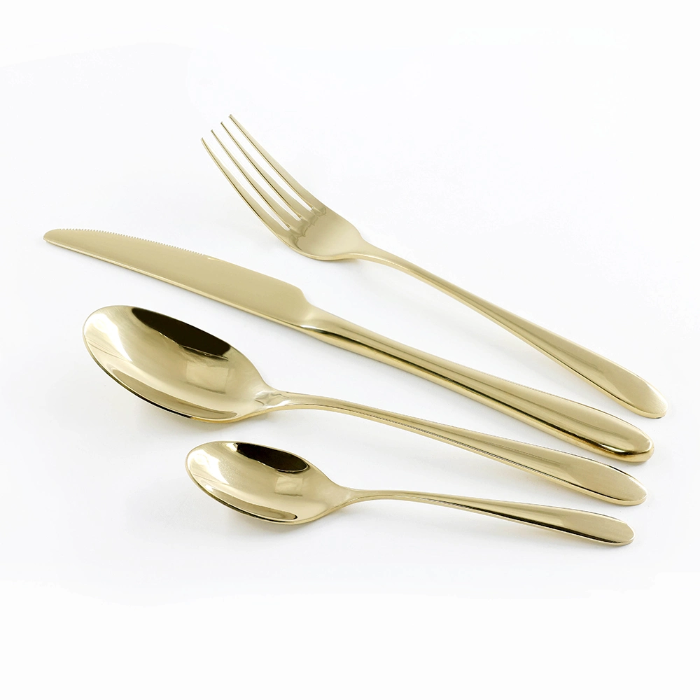 Luxury High Quality Gold Embossed Dinnerware Tableware Flatware Set with Hotel Restaurant