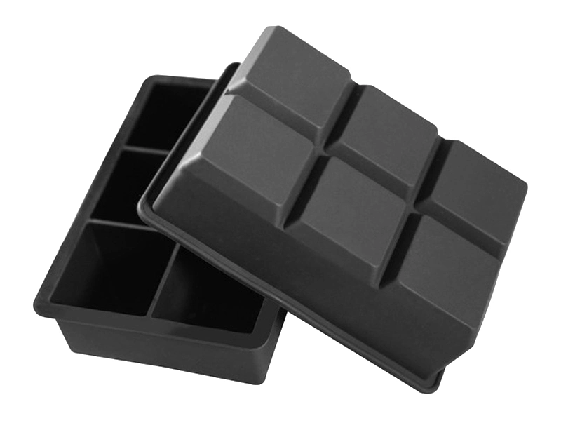 2PCS in Stock Homemade Black 3D Round Silicone Ball Shaped Mold Square Ice Cube Tray