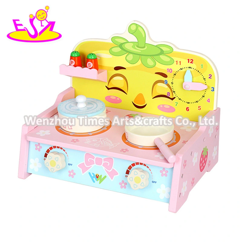 2020 New Released Simulation Children Wooden Play Kitchen with Accessories W10c518