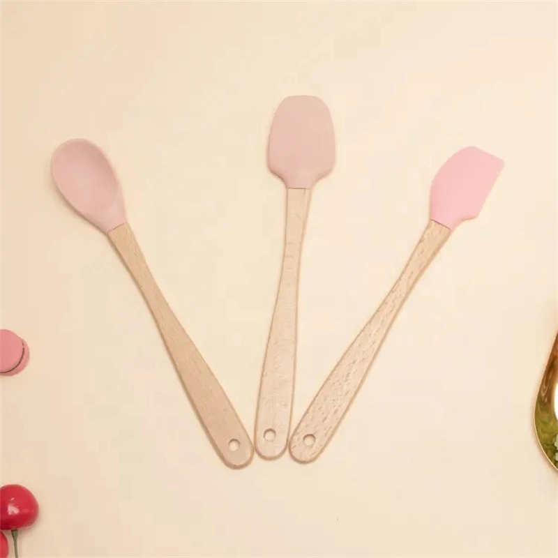 Kitchen 3PCS Mini Silicone Baking Spoon Butter Spatula Silicone Cooking Utensils Set