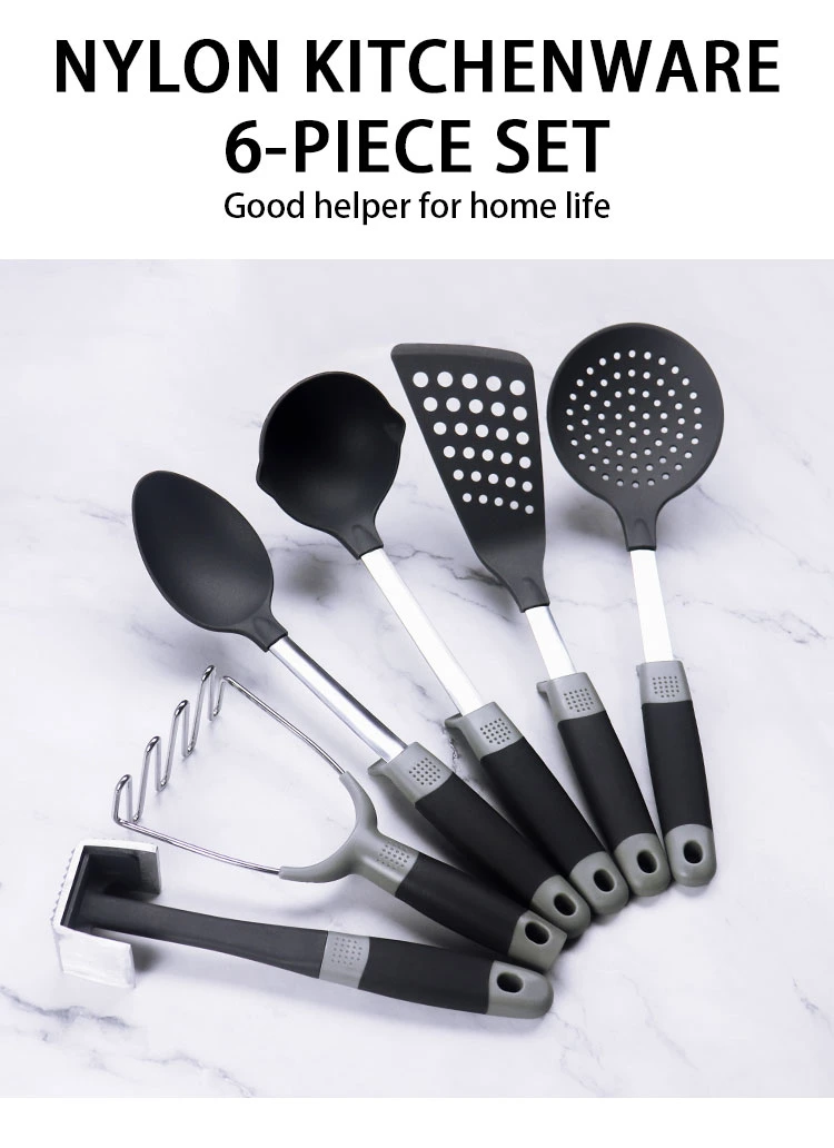 Heat Resistant Cooking Food Grade 6 Piece Nylon Kitchen Utensils