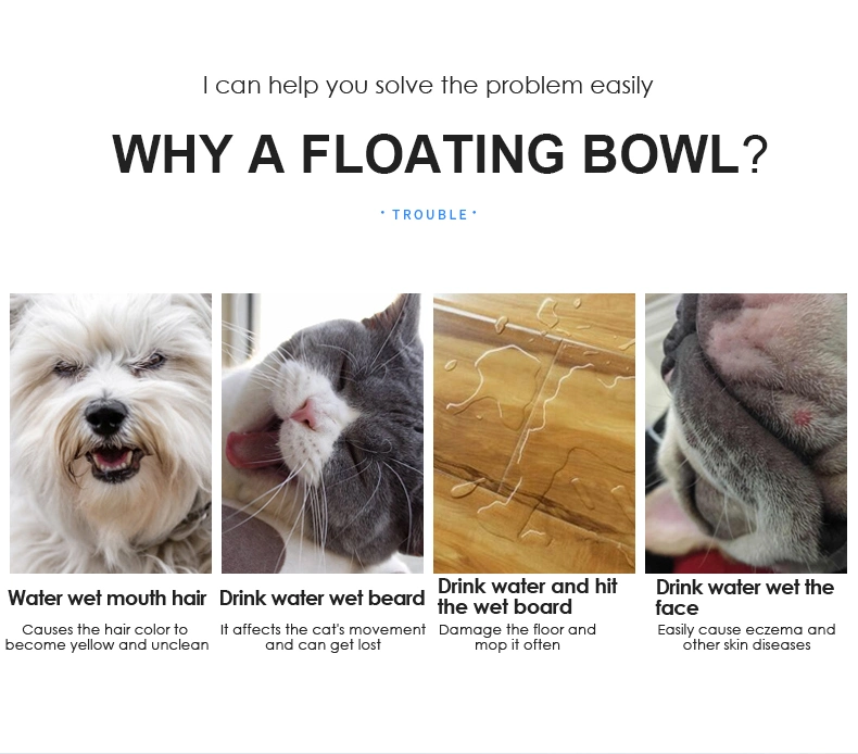 Dog Prevent Buoyant Force Drinking Bowl No-Splash-Proof