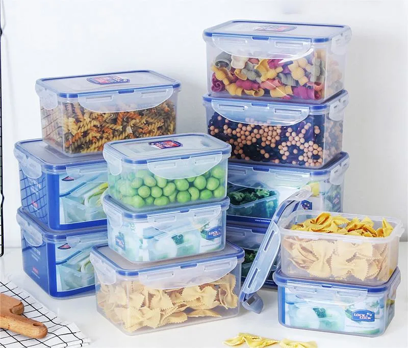 Plastic Food Storage Containers with Lids, Airtight Bento Boxes, BPA Free Blue-Yellow PP Lunch Boxes Custom