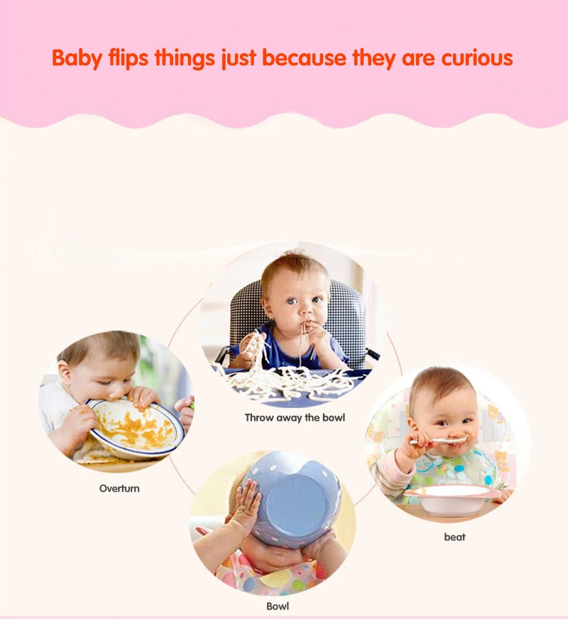 Children&prime; S Dishes Baby Silicone Sucker Bowl Baby Smile Face Plate Tableware Set