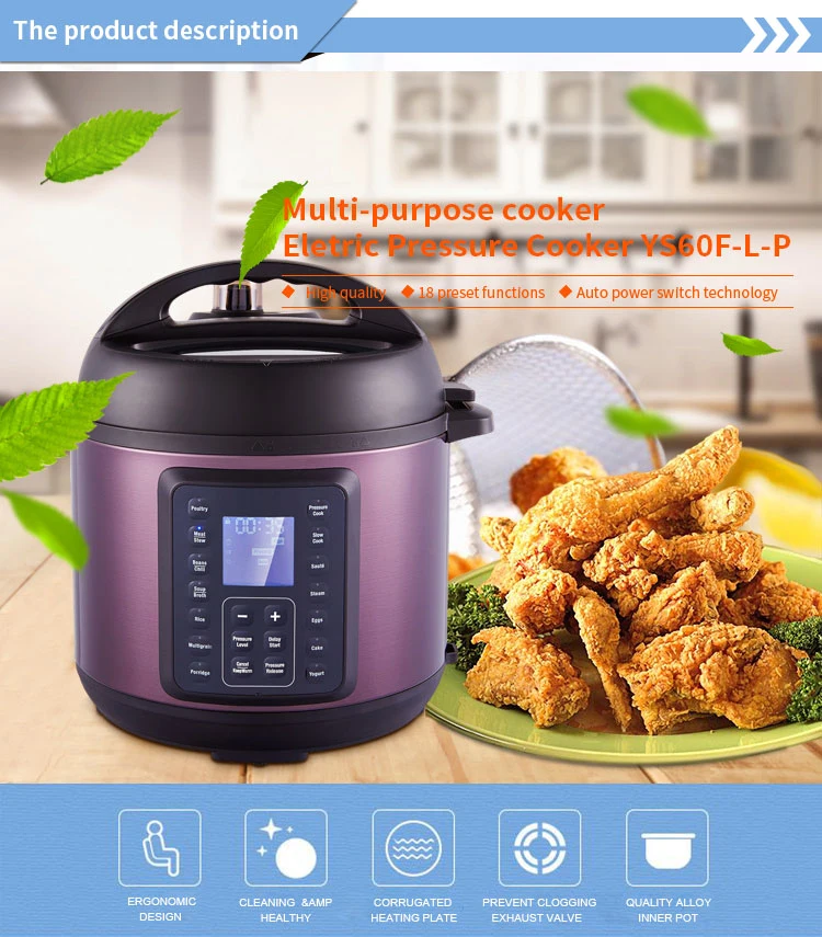 9 in 1 Multi Function 6 L Stainless Steel Electric Pressure Cookers