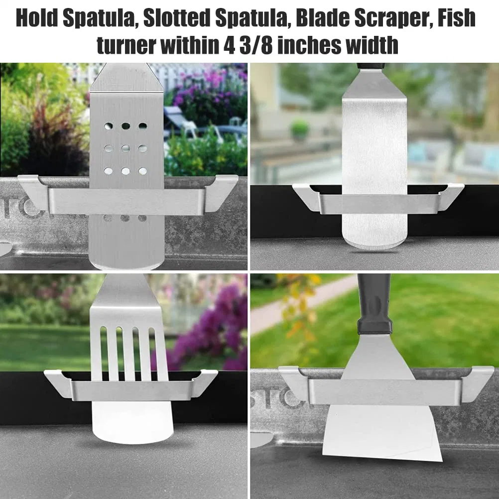 Stainless Steel BBQ Spatula Rack Arbecue Tool Hold Rack Griddle Kitchen Utensil Accessories