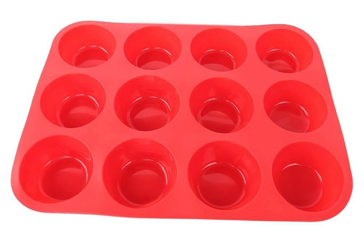 Factory Wholesale Silicone Bakeware 12 Cells Silicone Cupcake Mold Chocolate Mould