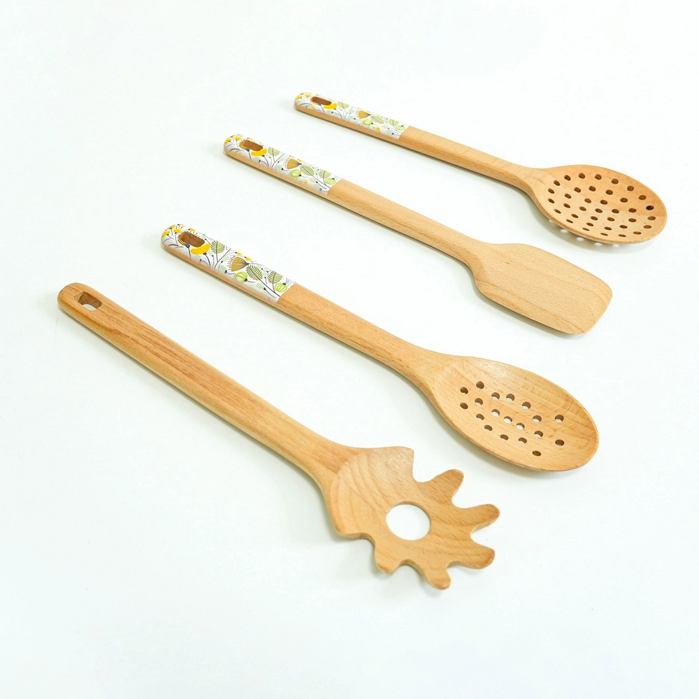 Durable and Reusable Wooden Kitchen Tools Accessories with UV Printing Handle