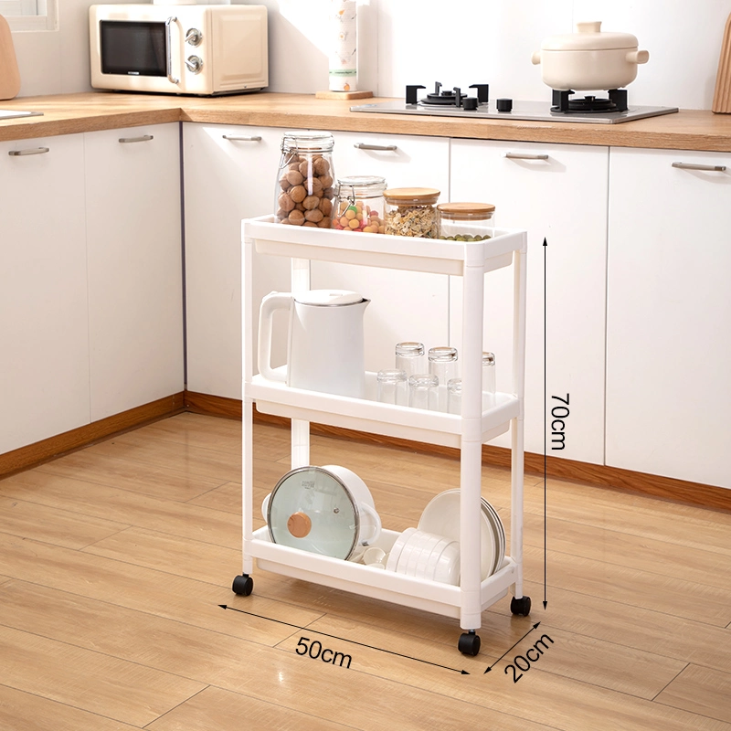 3 Layers Multifunction Home Bathroom Kitchen Storage Rack Organizer Vegetable Shelving Units Holders with Wheels