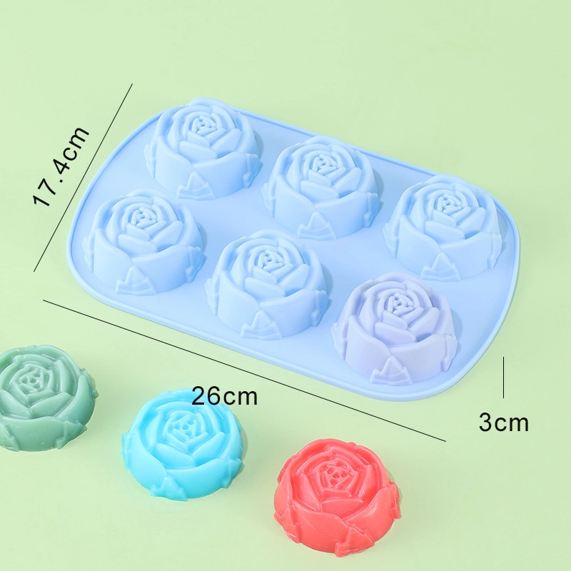 BPA Free 6 Cavity Roseshape Silicone Cake Mold Kitchen Baking Utensils