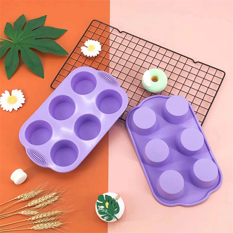 6PCS Cake Tools Silicone Bakeware Set Silicone Cake Molds Set with Square Brownie Pan, Bread Loaf, Round Cake and Pie Pans