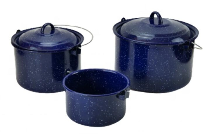 Manufacture Enamel Cookware with Decoration Cookware 3-4 People for Outdoor Camping Hiking