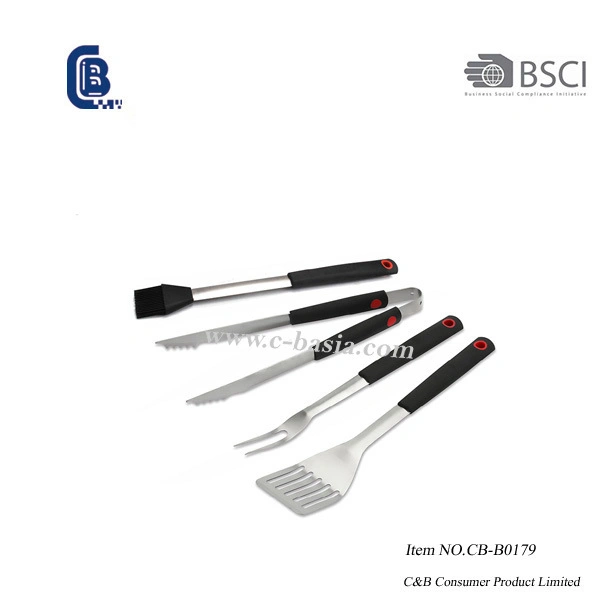 4PCS Stainless Steel Heavy Duty Outdoor Camping Barbecue BBQ Tools Set, Backyard Grilling Cooking Tool Set 6