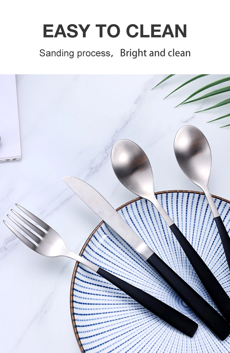 Elegant Dinnerware Knife Fork Spoon Stainless Steel Tableware Set for Home Dining