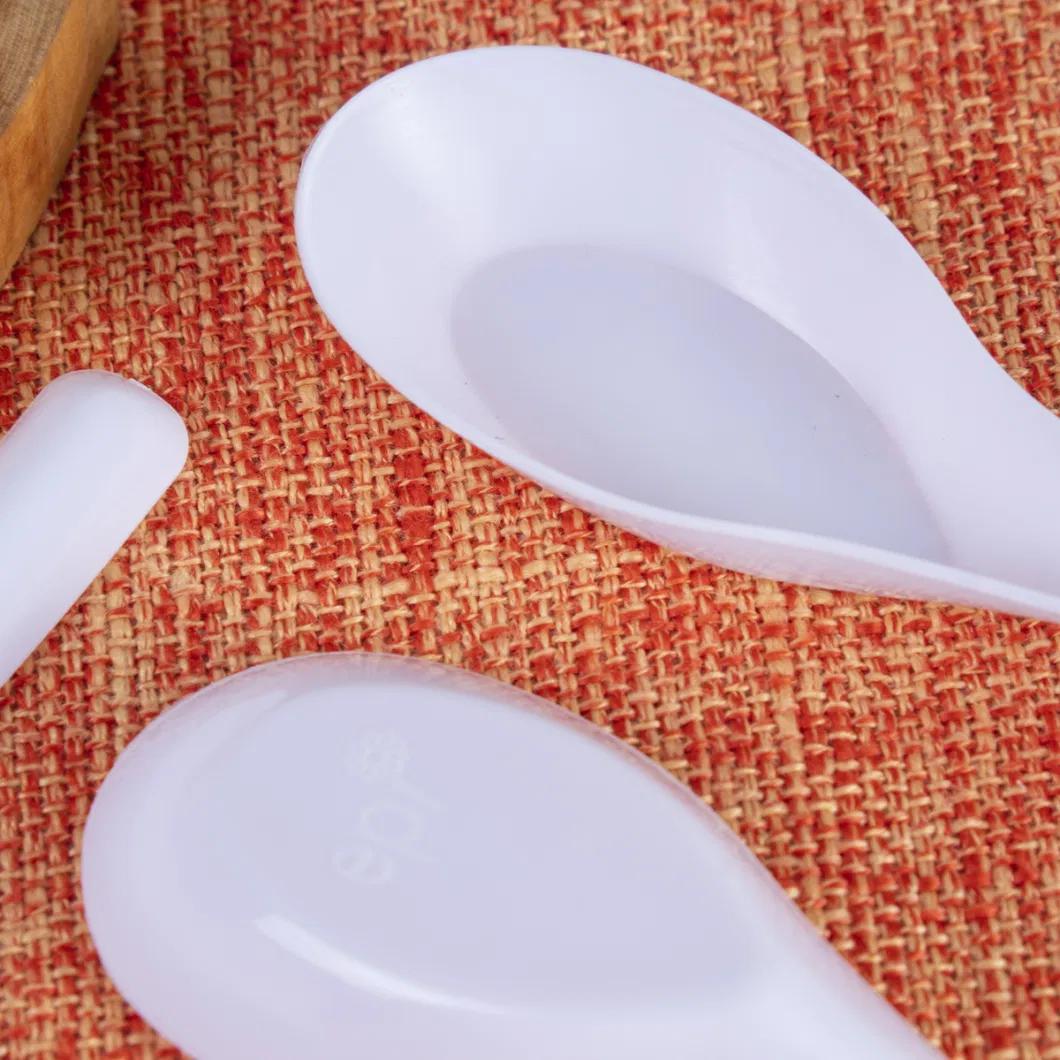 Disposable Spoon Food Grade PP Plastic Takeaway Packaged Meal Spoon Dessert Meal Spoon Tableware (F-007)