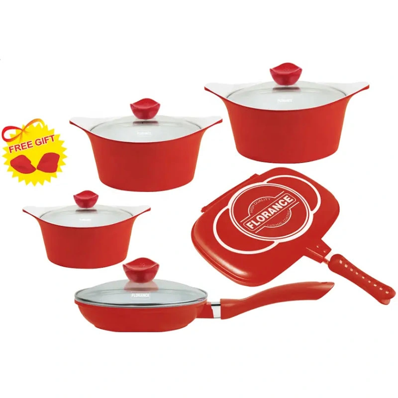 12PCS Die Casting Aluminum Cookware Set Nonstick Ceramic Coating Frying Pan Durable Cooking Pot and Pan Set