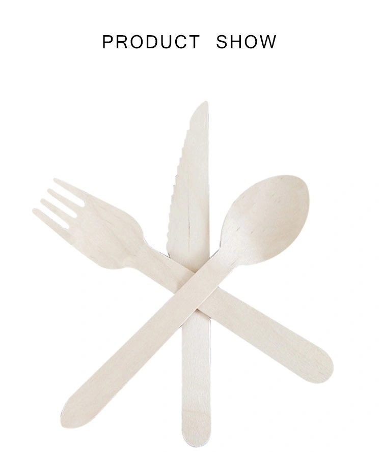 Weilong Disposable Biodegradable Compostable Wooden Cutlery Dinnerware
