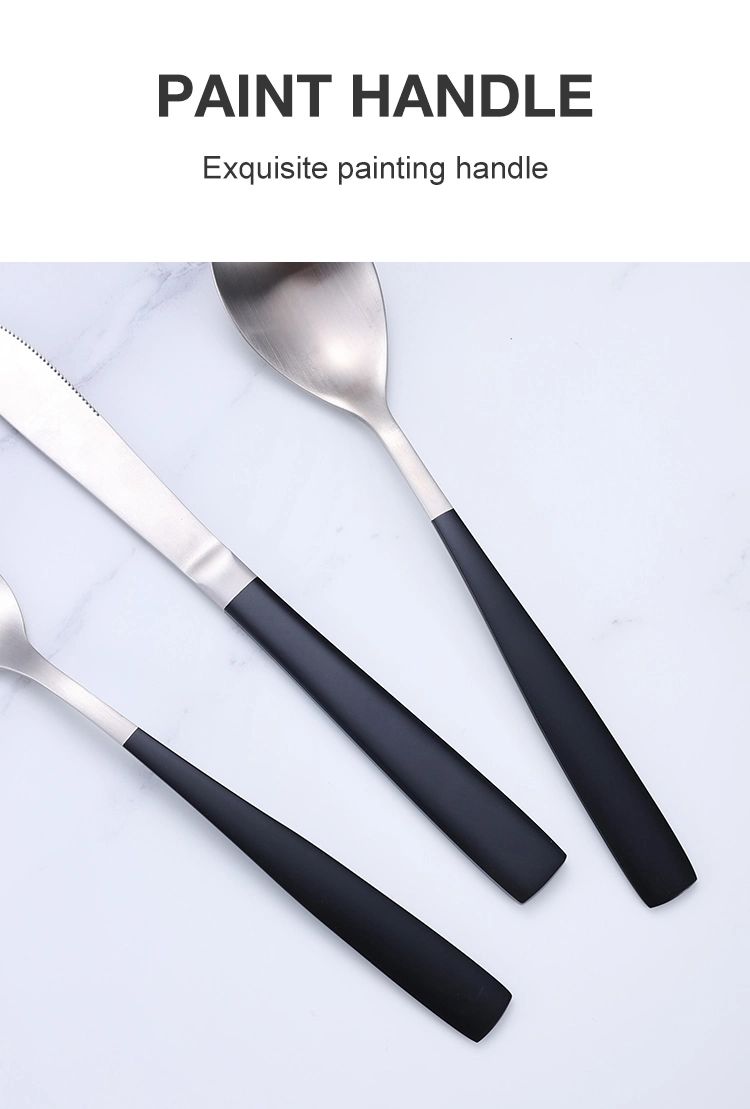 Elegant Dinnerware Knife Fork Spoon Stainless Steel Tableware Set for Home Dining