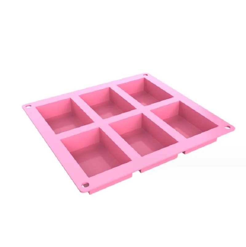 6 Cavity Rectangle Silicone Baking Bakeware Tray Homemade Food Grade Craft Cake Making Mold