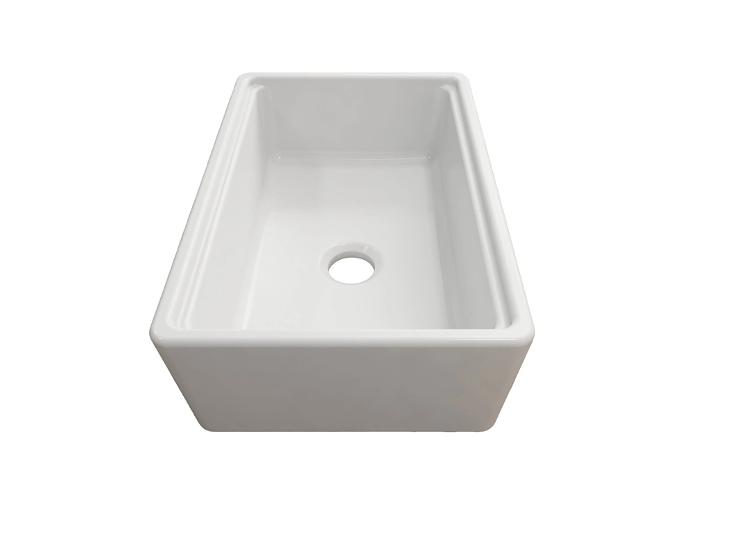 Wholesale Undermount Single Bowl Farmhouse Rectangular Apron Front Porcelain Sink Ceramic Kitchen