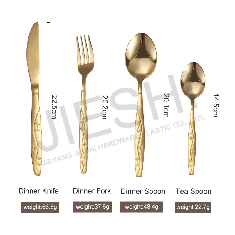 Luxury Tableware Golden Dinnerware Stainless Steel Cutlery Set