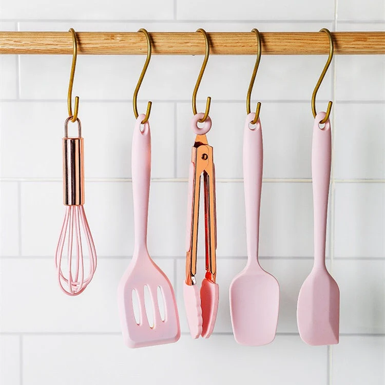 Mini Size Kitchen Tools 5 Piece Copper Silicone Kitchen Utensils