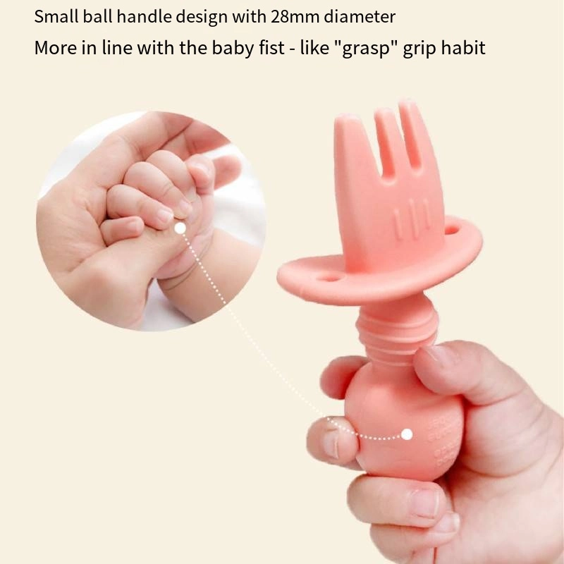 Silicone Short Handle Soft Spoon Baby Food Training Children Complementary Food Eating Tableware