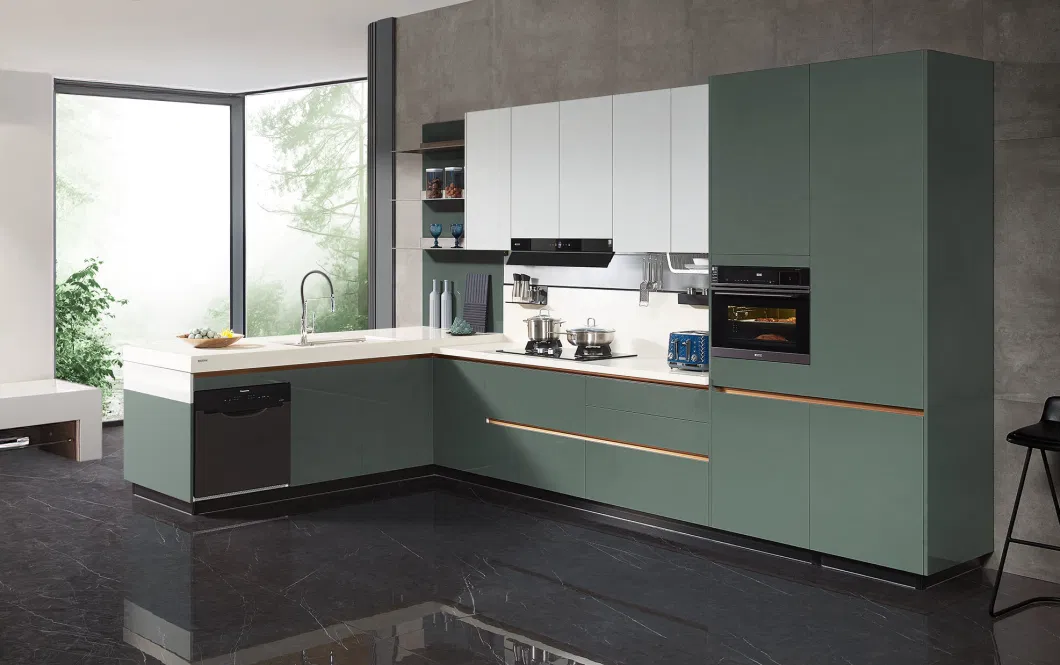 Under Sink Green Australian North America Glossy Storage Morden Flat Pack Hutch Home Furniture Kitchen Cabinets