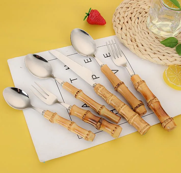 Bamboo Silver Kitchenware Set, Hoften Bamboo Kitchen Set for 6