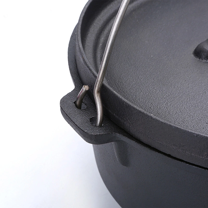 Amazon Solution Camping Cookware Cooking Pot Flat Bottom Cast Iron Dutch Oven for Amazon