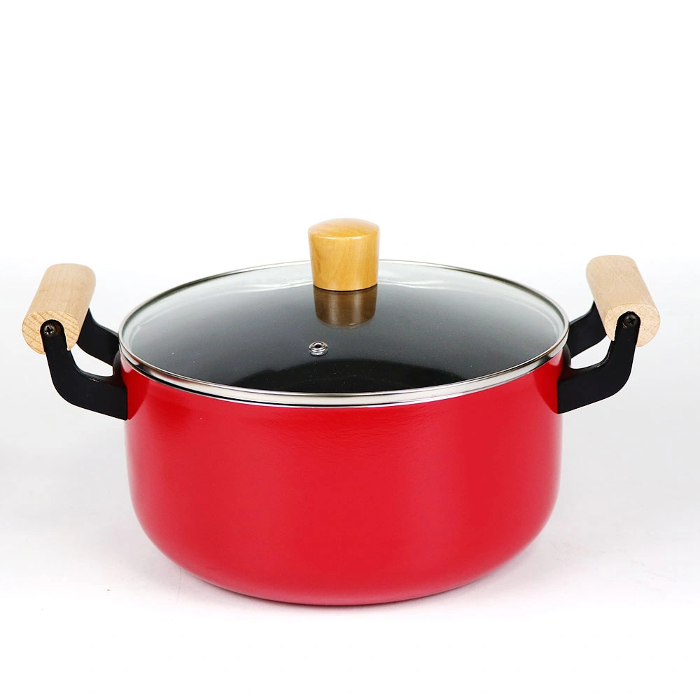 Pfoa Free Nonstick Induction Cookware Set with Wood Handle