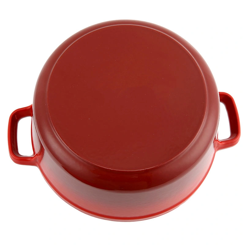 Wholesale Red Round Shape Enameled Cast Iron Dutch Oven Pot with Lid Heavy-Duty Casserole Cooking Pots 5qt