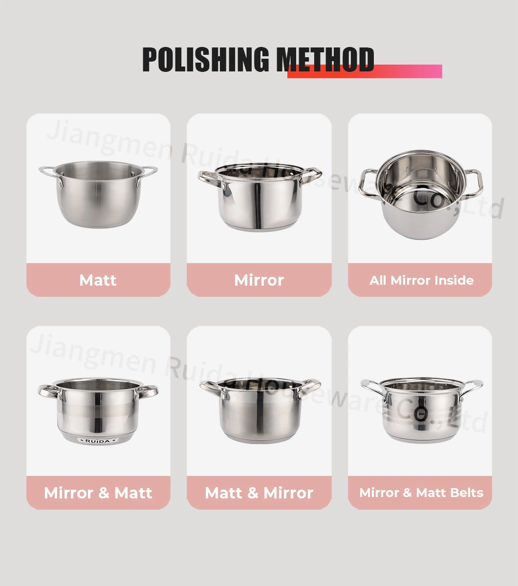 Custom Kitchen Utensils Wide Edge Kitchenware Stainless Steel Cookware Set