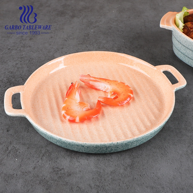Factory Fancy Tableware Porcelain Dinnerware Bakeware Plate Color Glaze Ceramic Dinner Set